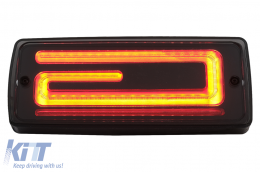 
LED Hátsó lámpa Fénysor G-osztály W463 (2008-2017) modellekhez, Facelift 2018 Dizájn, Dinamikus futófényes Irányjelzőkkel, füst/piros-image-6079364