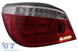 LED Hátsó lámpák BMW 5 Series E60 04.2003-03.2007 piros/áttetsző LCI Facelift Design-image-6091622
