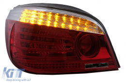 LED Hátsó lámpák BMW 5 Series E60 04.2003-03.2007 piros/áttetsző LCI Facelift Design-image-6091629