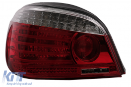 LED Hátsó lámpák BMW 5 Series E60 04.2003-03.2007 piros/áttetsző LCI Facelift Design-image-6091638