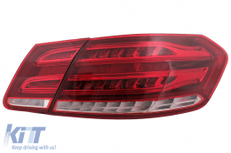 LED hátsó lámpák Mercedes E-osztály W212 facelift (2013-2016) modellekhez, dinamikus irányjelző, piros átlátszó -image-6090852