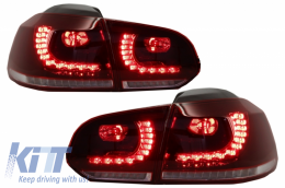 LED Headlights and Taillights suitable for VW Golf 6 VI (2008-2013) With Facelift G7.5 GTI Look Red Flowing Dynamic Sequential Turning Lights LHD-image-6052833