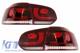 LED Headlights and Taillights suitable for VW Golf 6 VI (2008-2013) With Facelift G7.5 GTI Look Red Flowing Dynamic Sequential Turning Lights LHD-image-6052834