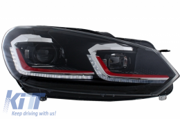 LED Headlights and Taillights suitable for VW Golf 6 VI (2008-2013) With Facelift G7.5 GTI Look Red Flowing Dynamic Sequential Turning Lights LHD-image-6052863