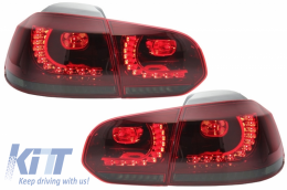 LED Headlights and Taillights suitable for VW Golf 6 VI (2008-2013) With Facelift G7.5 GTI Look Red Flowing Dynamic Sequential Turning Lights LHD-image-6052867