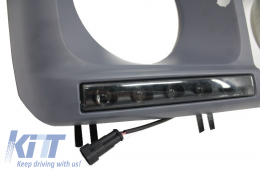 LED Headlights Black Bi-Xenon Look with DRL Covers suitable for Mercedes G-Class W463 (1989-2012)-image-6010464