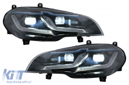 LED Headlights suitable for BMW X5 E70 (2007-2014) Conversion from HID to LED Black-image-6106073