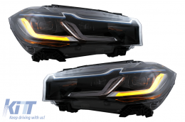 LED Headlights suitable for BMW X5 F15 (2013-2018) Conversion from HID to LED Black-image-6106089