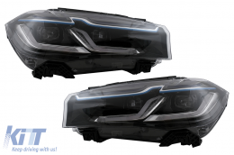 LED Headlights suitable for BMW X5 F15 (2013-2018) Conversion from HID to LED Black-image-6106092