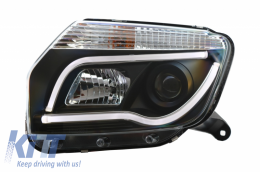 LED Headlights suitable for Dacia Duster I (2009-2014) Tube Light Bar Black Edition-image-6041269