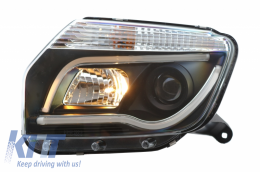 LED Headlights suitable for Dacia Duster I (2009-2014) Tube Light Bar Black Edition-image-6041273