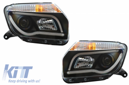 LED Headlights suitable for Dacia Duster I (2009-2014) Tube Light Bar Black Edition-image-6041274