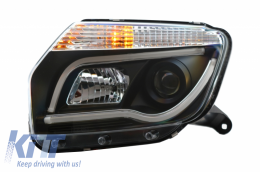 LED Headlights suitable for Dacia Duster I (2009-2014) Tube Light Bar Black Edition-image-6041275