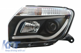 LED Headlights suitable for Dacia Duster I (2009-2014) Tube Light Bar Black Edition-image-6041277