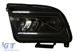 LED Headlights suitable for Ford Mustang V Pre-Facelift (2005-2009) Black Dynamic Sequential Turning Lights-image-6107199