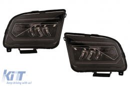 LED Headlights suitable for Ford Mustang V Pre-Facelift (2005-2009) Black Dynamic Sequential Turning Lights-image-6107209