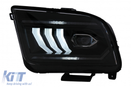 LED Headlights suitable for Ford Mustang V Pre-Facelift (2005-2009) Black Dynamic Sequential Turning Lights-image-6107217