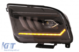 LED Headlights suitable for Ford Mustang V Pre-Facelift (2005-2009) Black Dynamic Sequential Turning Lights-image-6107221