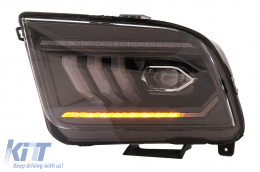 LED Headlights suitable for Ford Mustang V Pre-Facelift (2005-2009) Black Dynamic Sequential Turning Lights-image-6107223