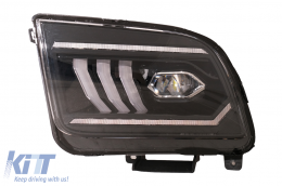 LED Headlights suitable for Ford Mustang V Pre-Facelift (2005-2009) Black Dynamic Sequential Turning Lights-image-6107224