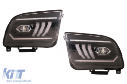 LED Headlights suitable for Ford Mustang V Pre-Facelift (2005-2009) Black Dynamic Sequential Turning Lights-image-6107225