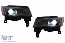 LED Headlights suitable for Jeep Grand Cherokee IV WK2 Facelift (2014-2020) Dynamic Turning Lights and Start-up Display-image-6110613