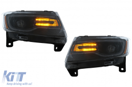 LED Headlights suitable for Jeep Grand Cherokee IV WK2 (2011-2013) Dynamic Turning Lights-image-6110592