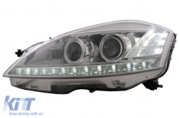 LED Headlights suitable for Mercedes S-Class W221 (2005-2009) Facelift Look LHD-image-6074991