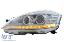 LED Headlights suitable for Mercedes S-Class W221 (2005-2009) Facelift Look LHD-image-6074993