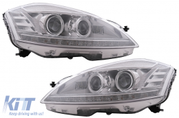 LED Headlights suitable for Mercedes S-Class W221 (2005-2009) Facelift Look LHD-image-6075000