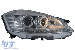 LED Headlights suitable for Mercedes S-Class W221 (2005-2009) Facelift Look with Sequential Dynamic Turning Lights-image-6081113