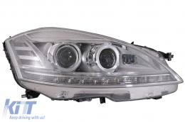 LED Headlights suitable for Mercedes S-Class W221 (2005-2009) Facelift Look with Sequential Dynamic Turning Lights-image-6081117