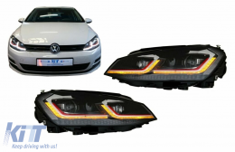 LED Headlights suitable for VW Golf 7 VII (2012-2017) Facelift G7.5 GTI Look with Sequential Dynamic Turning Lights-image-6106066