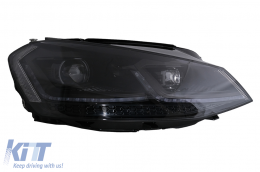 LED Headlights suitable for VW Golf 7 VII (2012-2017) Black Facelift G7.5 Design with Sequential Dynamic Turning Lights-image-6105931