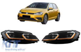 LED Headlights suitable for VW Golf 7.5 VII Facelift (2017-up) with Sequential Dynamic Turning Lights-image-6049242