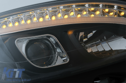 LED Headlights Tube Light suitable for Mercedes C-Class W204 S204 (2007-2010) Black with Sequential Dynamic Turning Lights-image-6078547