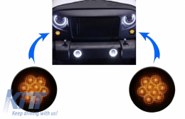 LED Indicatore direzione della griglia per JEEP Wrangler JK 2007-2016 Ambra-image-6045924