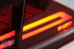 LED Light Bar Taillights suitable for Audi A7 4G (2010-2014) Facelift Design Cherry Red Smoke-image-6013395