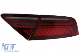 LED Light Bar Taillights suitable for Audi A7 4G (2010-2014) Facelift Design Cherry Red Smoke-image-6079234