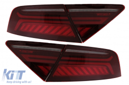 LED Light Bar Taillights suitable for Audi A7 4G (2010-2014) Facelift Design Cherry Red Smoke-image-6079235