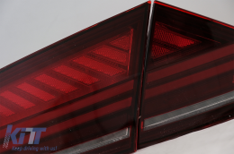 LED Light Bar Taillights suitable for Audi A7 4G (2010-2014) Facelift Design Cherry Red Smoke-image-6079236