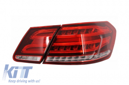 LED Light Bar Taillights suitable for Mercedes E-Class W212 (2009-2013) Conversion Facelift Design Red Clear-image-5992084