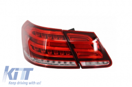 LED Light Bar Taillights suitable for Mercedes E-Class W212 (2009-2013) Conversion Facelift Design Red Clear-image-5992085