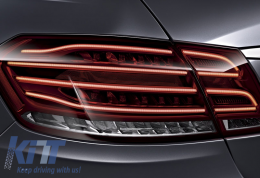 LED Light Bar Taillights suitable for Mercedes E-Class W212 (2009-2013) Conversion Facelift Design Red Clear-image-5992269