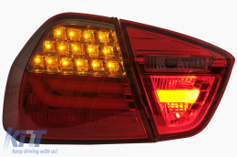 LED Luci posteriori per BMW Serie 3 E90 2005-2008 LED Barra luminosa LCI Design rosso Fumo-image-6087424