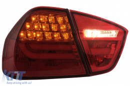 LED Luci posteriori per BMW Serie 3 E90 2005-2008 LED Barra luminosa LCI Design rosso Chiaro-image-6087079