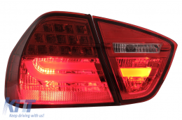 LED Luci posteriori per BMW Serie 3 E90 2005-2008 LED Barra luminosa LCI Design rosso Chiaro-image-6087082