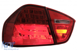 LED Luci posteriori per BMW Serie 3 E90 2005-2008 LED Barra luminosa LCI Design rosso Chiaro-image-6087085