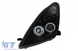 
LED nappali menetfényes első lámpák Toyota Celica T230 (1999-2005) modellekhez, Angel Eyes, fekete-image-6073961