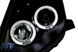 
LED nappali menetfényes első lámpák Toyota Celica T230 (1999-2005) modellekhez, Angel Eyes, fekete-image-6073967